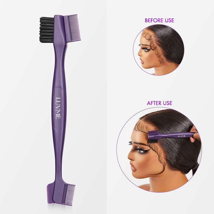 Double-sided Edge Control Brush for Babyhair Styling and Glue Application