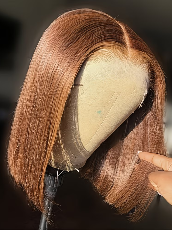 Brown Color Straight 5×5/13x4 Transparent Lace Bob Wig Human Hair