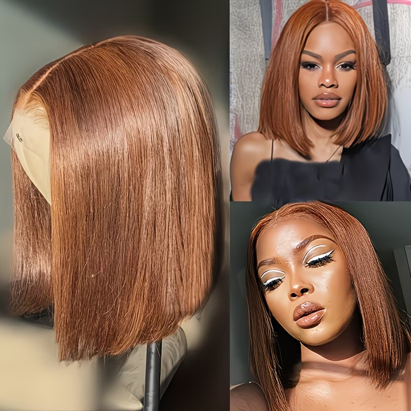 Brown Color Straight 5×5/13x4 Transparent Lace Bob Wig Human Hair