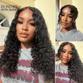 OUTLET | Deep Wave 4x4 Closure Lace Glueless Mid Part Long Curly Wig With Bangs 100% Human Hair