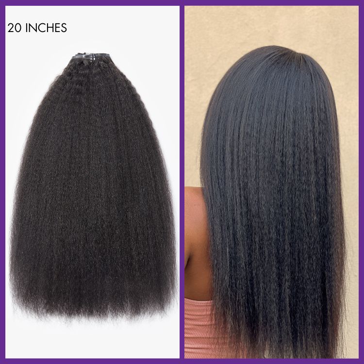 Straight / Kinky Straight /  Kinky Curly Clip in Hair Extensions Real Human Hair Pieces 135g