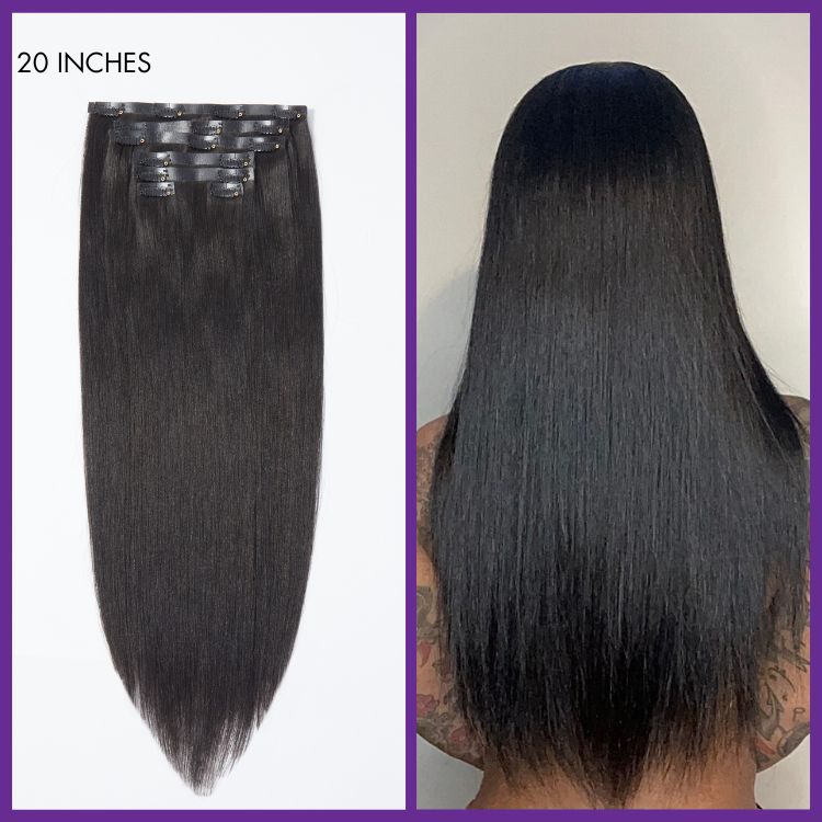 Straight / Kinky Straight /  Kinky Curly Clip in Hair Extensions Real Human Hair Pieces 135g