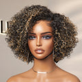 OUTLET | Trendy Short Cut Curly Minimalist HD Lace Glueless Side Part Wig 100% Human Hair
