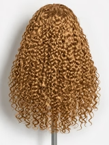 Blonde Curly 13x4 HD Lace Frontal Wigs 100% Human Hair Low Maintenance Glueless Wigs For Beginner