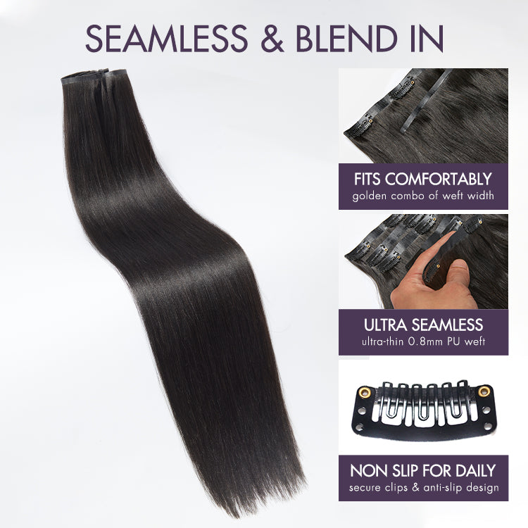 Straight / Kinky Straight /  Kinky Curly Clip in Hair Extensions Real Human Hair Pieces 135g