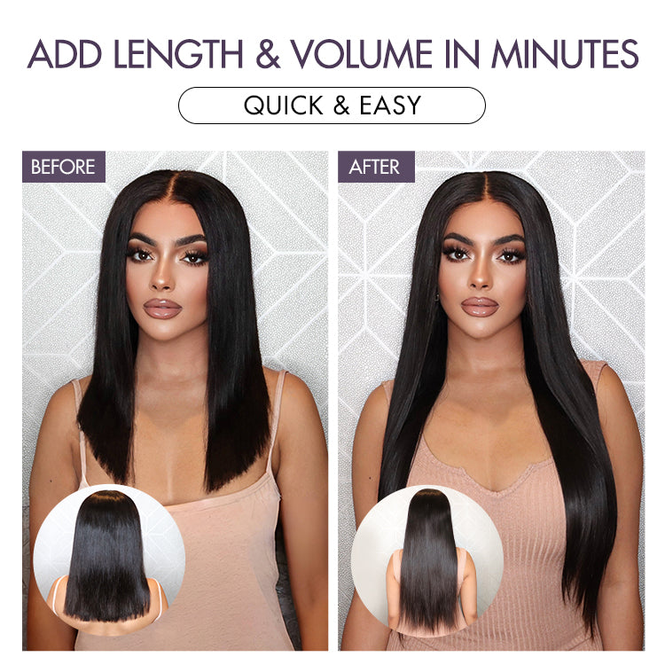 Straight / Kinky Straight /  Kinky Curly Clip in Hair Extensions Real Human Hair Pieces 135g