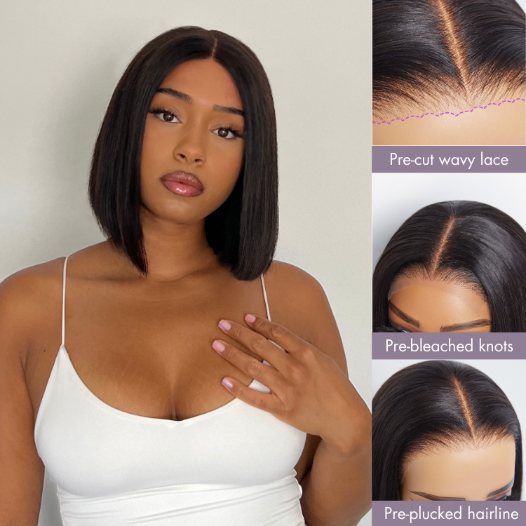 PreMax Wigs | ReadytoGo Side Part Natural Black Glueless Ear-to-ear 13x4 HD Lace Front Wig Pre-Cut Lace Flexi-Fit Drawstring Cap