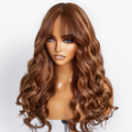 outlet | Caramel Brown Highlight Loose Wave Y-Shape Undetectable HD Lace Wig
