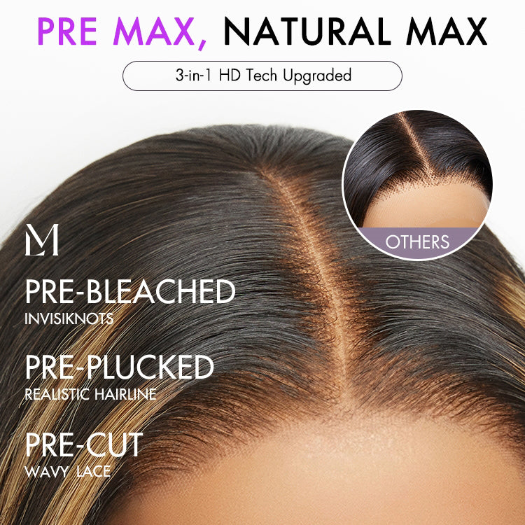 Special Price | PreMax Wigs | Ombre Blonde Highlight Silky Straight Glueless Ear-to-ear Lace Bob Wig 100% Human Hair Pre-Cut Lace