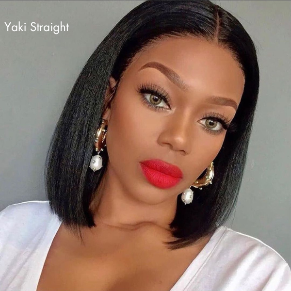Worth | Glueless 4x4 Closure Lace Yaki Bob Wig 100% Human Hair