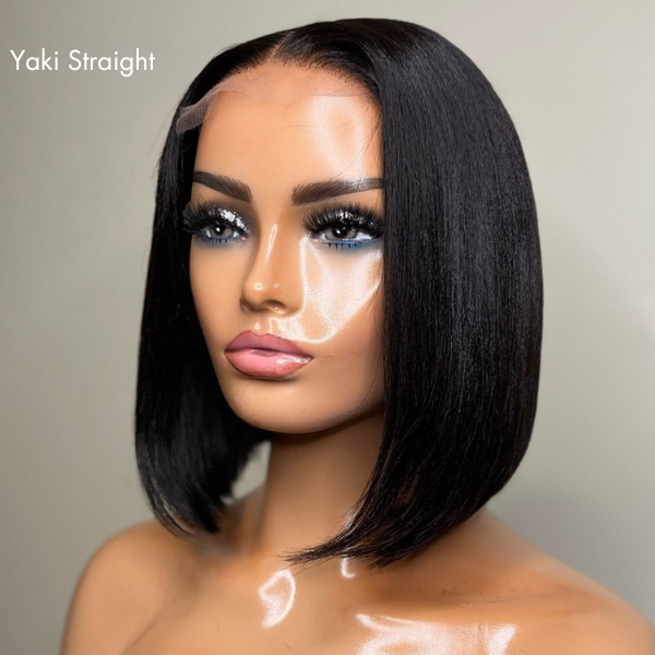 Worth | Glueless 4x4 Closure Lace Yaki Bob Wig 100% Human Hair