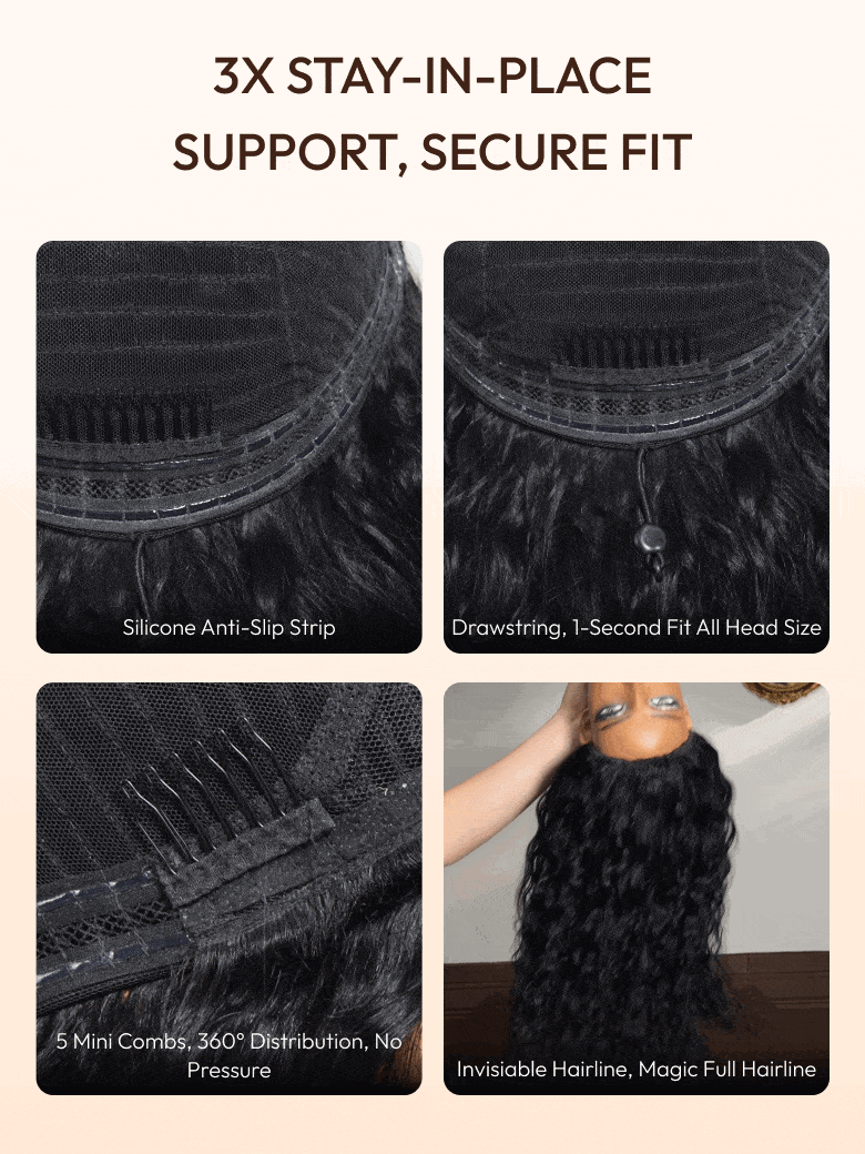 UNice Copper Ombre Curly Half Wig Flip Over Glam-Ready Dark Roots Beginner-Friendly Daily Styling