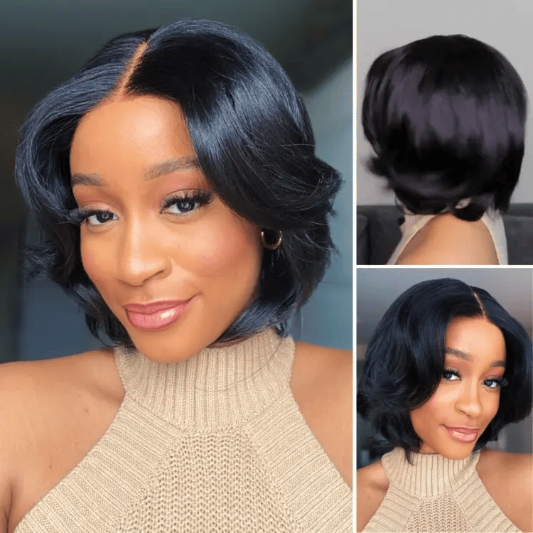 Worth | Elegant Boss Vibe Short Pixie Cut Natural Black / Ombre Brown Glueless Minimalist HD Lace Wig Pre Cut Lace