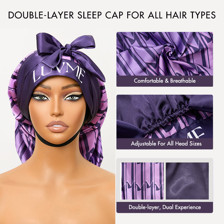 Silk Sleep Cap, Anti-Static, Adjustable Fit for All Head Sizes