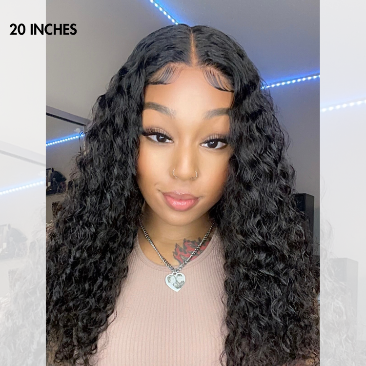 outlet | Beginner Friendly 5x5 Closure Lace Deep Wave Glueless Wig