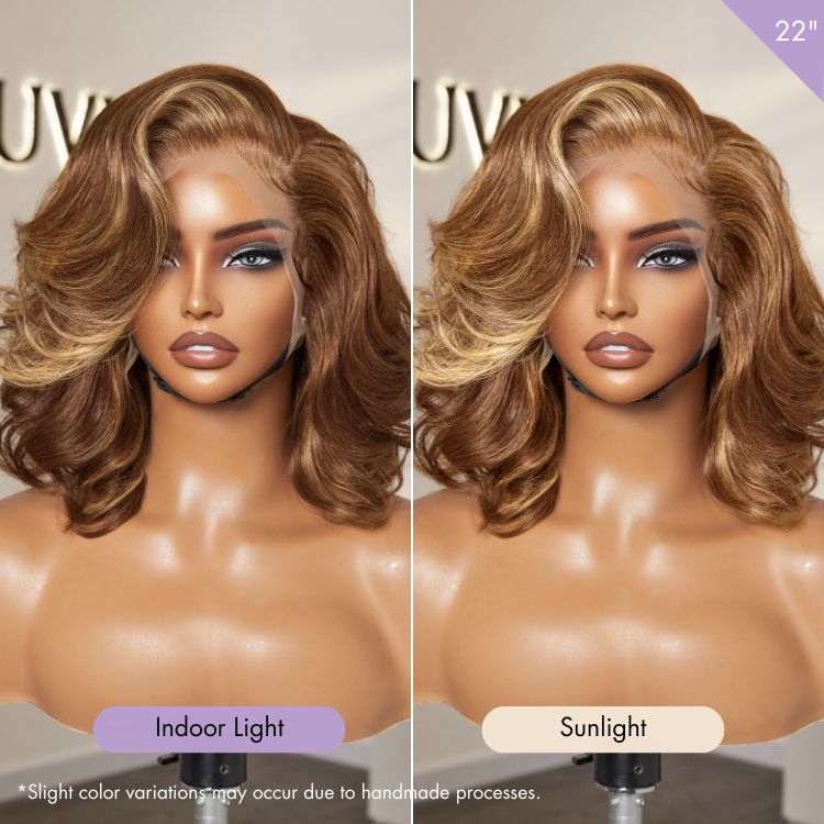 Worth I Honey Blonde Highlight Bouncy Loose Body Wave Glueless Wig