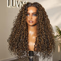 Worth | Brown Highlights Funmi Curly Glueless 7*6 Closure Lace Curly Wig Beginner Friendly