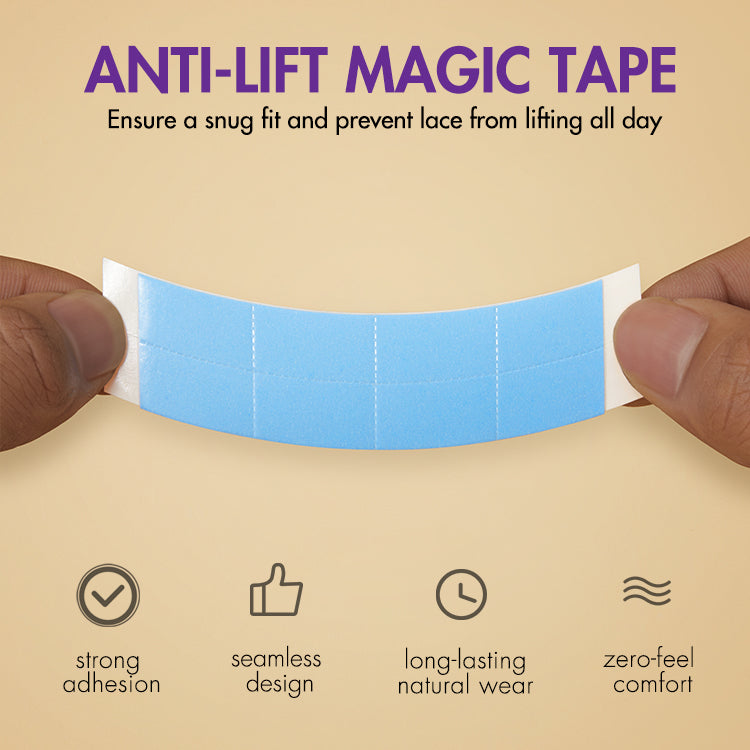 18pcs Double-Sided Lace Tape for Wigs, Clear Toupee Tape, Ultra Hold for Lace Wigs