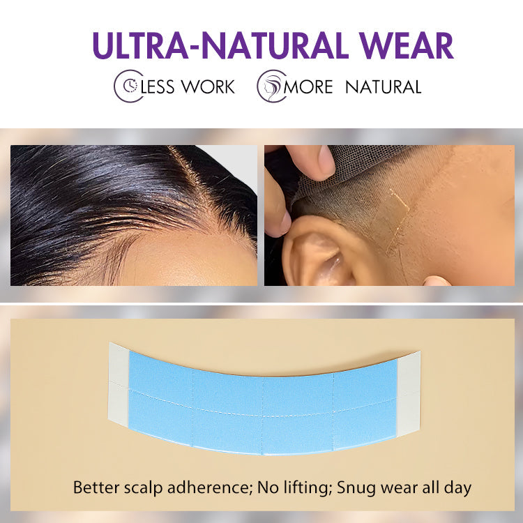 18pcs Double-Sided Lace Tape for Wigs, Clear Toupee Tape, Ultra Hold for Lace Wigs