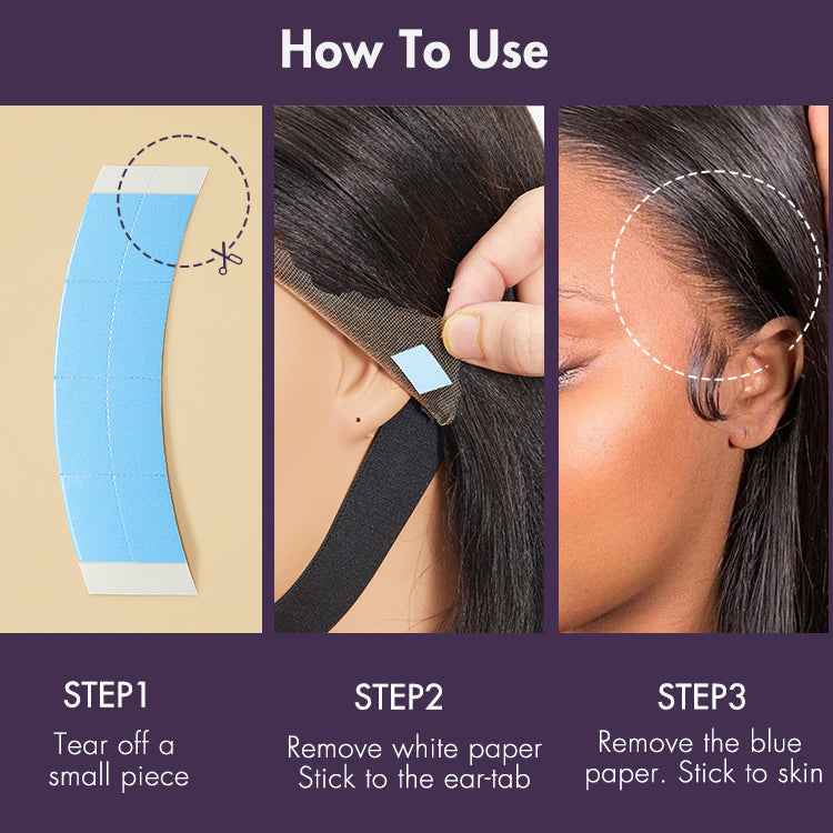 18pcs Double-Sided Lace Tape for Wigs, Clear Toupee Tape, Ultra Hold for Lace Wigs