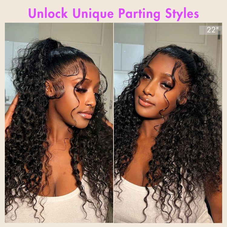 [_lukhozi_n]'s Special Link PreMax Wigs | Flexi-Fit Invisi Drawstring Cap 360 Lace HD Lace Natural Black & Brown Highlights Water Wave Wig Pre-Cut Lace