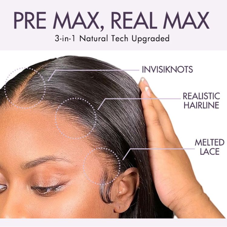 [zoe_mbokazi]'s Special Link PreMax Wigs | Ultra Natural Hairline Brown Highlight & Natural Black Silky Straight Glueless 13x4 Frontal Lace Long Wig Pre-Cut Lace