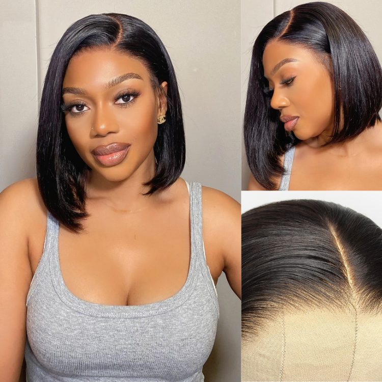 PreMax Wigs | ReadytoGo Side Part Natural Black Glueless Ear-to-ear 13x4 HD Lace Front Wig Pre-Cut Lace Flexi-Fit Drawstring Cap