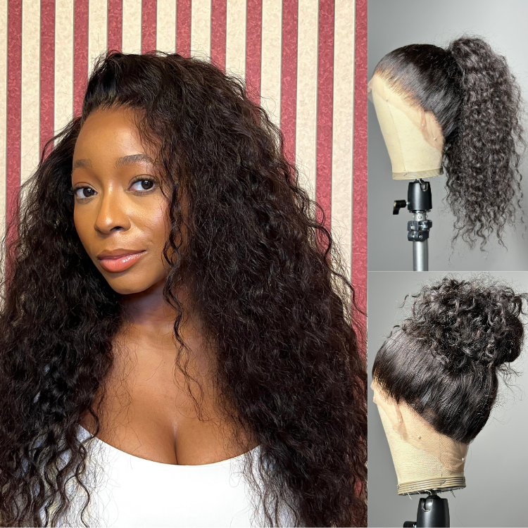 Worth | Natural Black Water Wave Full Lace Wig