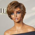 Worth | 4 Inches  | Lightweight Ombre Blonde Mature Boss Pixie Cut Wig Glueless Pre-Cut Minimalist Lace Human Hair Wig
