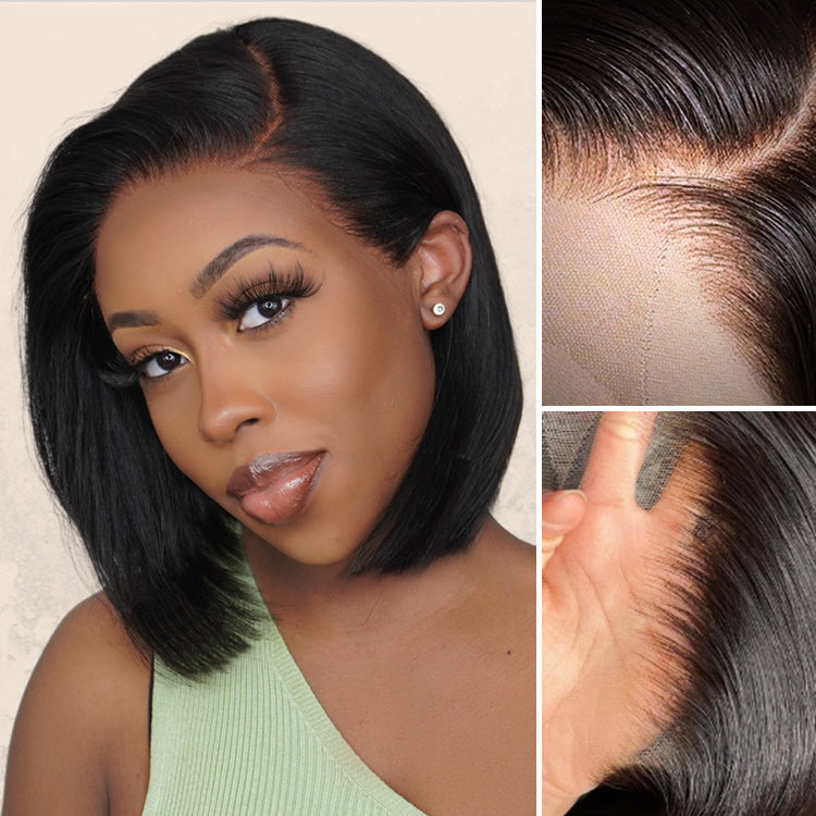 [sbusiephoswa]'s Special Link PreMax Wigs | Brown Highlight Silky Blunt Cut Bob Glueless Lace Wig With Pre-Bleached Pre-Plucked Pre-Cut Lace