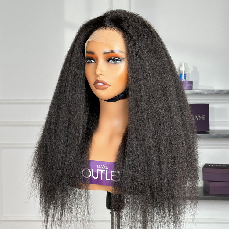 OUTLET | Natural Full Hair 360 Lace Kinky Straight Free Part Human Hair Wig