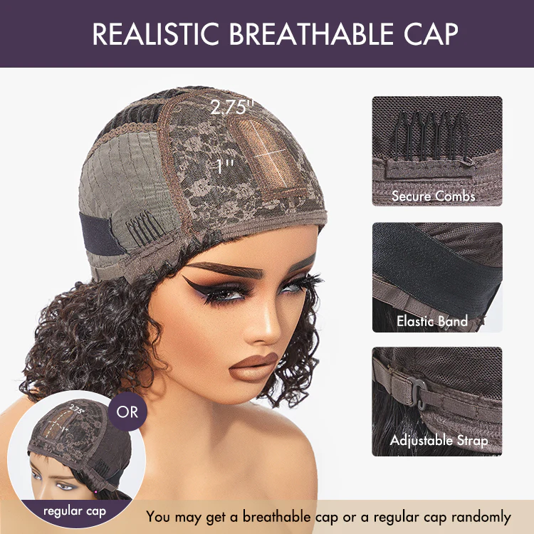 Outlet | Put On and Go Reddish Purple / Ash Blonde Highlight / Brown Highlight / Natural Black Layered Cut Yaki Straight Minimalist Lace Bob Wig