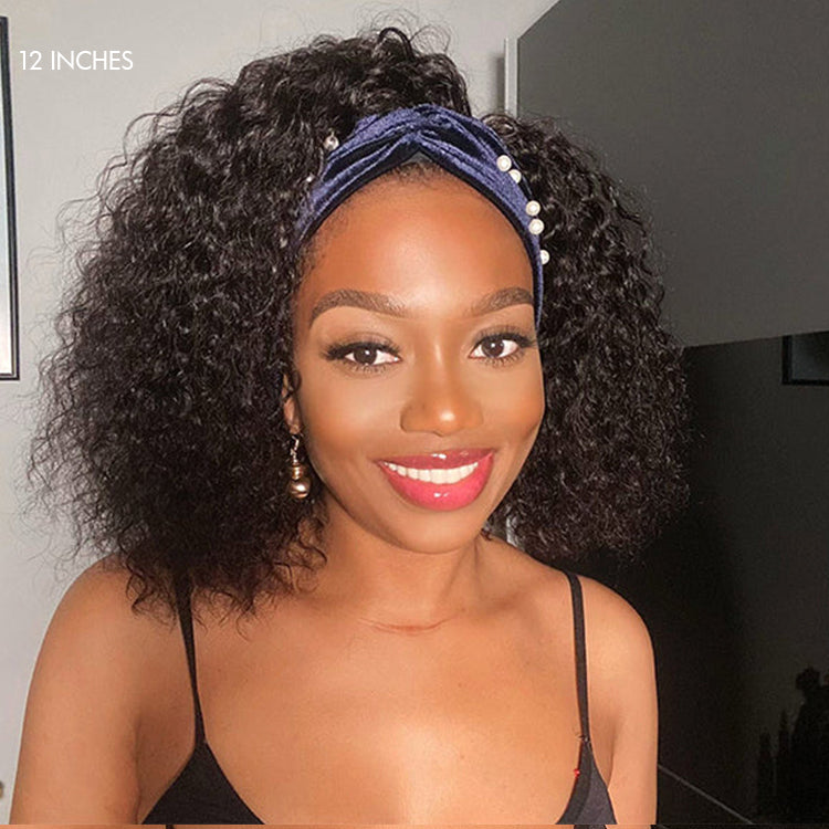 Worth I Summer Style Glueless Deep Wave Bob Headband Wig 100% Human Hair