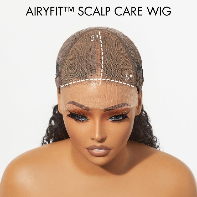 Worth I AiryFit™ Scalp Care Wigs - Blonde Highlight Water Wave Snugfit Glueless 5x5 Closure Lace Long Curly Wig Pre-Cut Lace