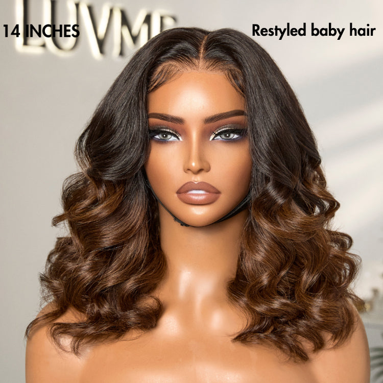 Worth | Ombre Brown Loose Body Wave Glueless 4x4 Closure Lace Wig Pre-Cut Lace