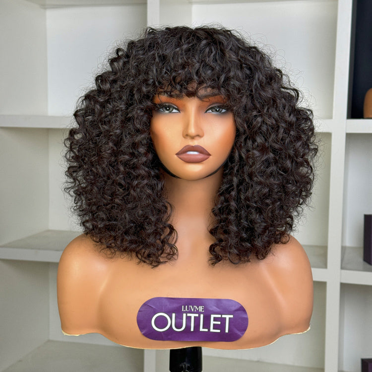 Worth | Throw On & Go Water Wave Glueless Minimalist Lace Short Wig with Curly Bangs