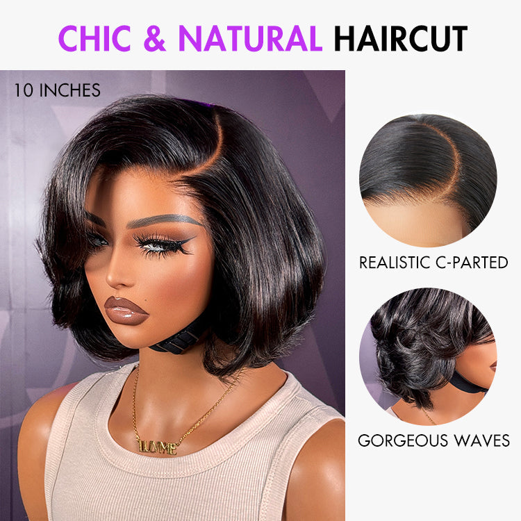 Worth | Super Natural C Part Natural Black Glueless Lace Bob Wig 100% Human Hair