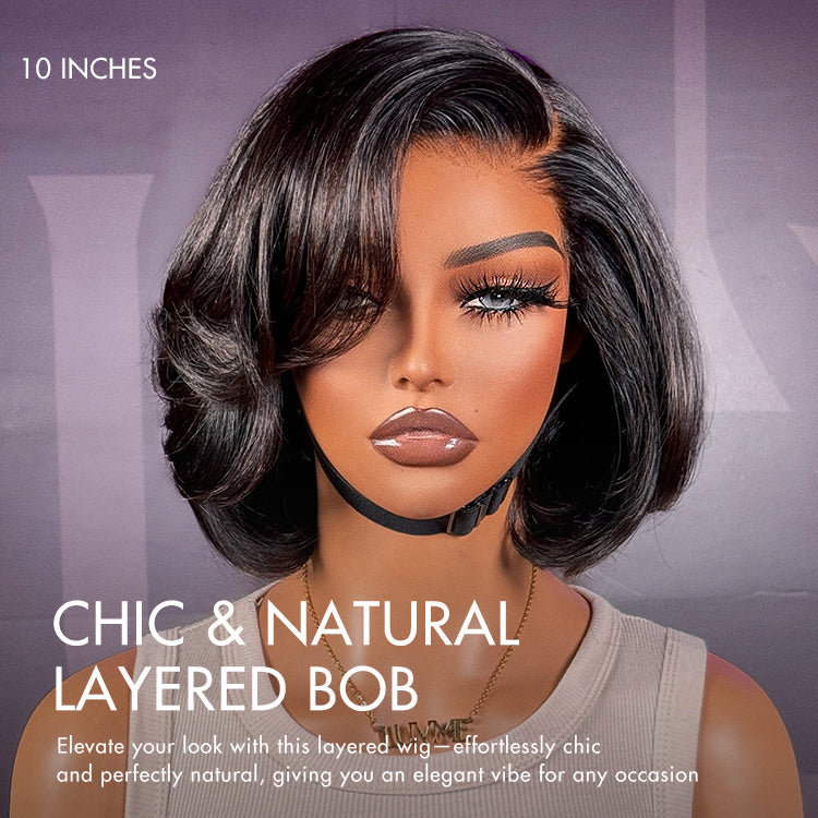 Worth | Super Natural C Part Natural Black Glueless Lace Bob Wig 100% Human Hair