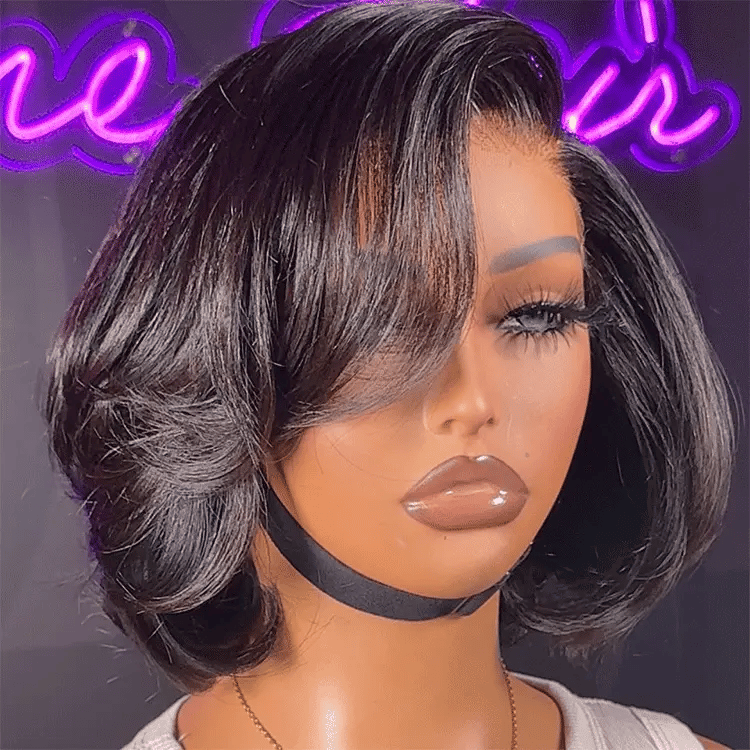 Worth | Super Natural C Part Natural Black Glueless Lace Bob Wig 100% Human Hair