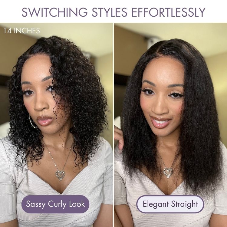 Brown Highlight Wet and Wavy 5x5 Closure Pre-Cut Lace Water Wave Wig Glueless Side Part Human Hair Wig