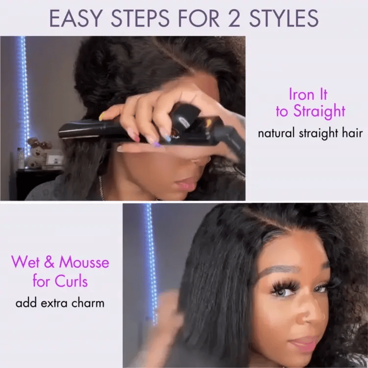 Brown Highlight Wet and Wavy 5x5 Closure Pre-Cut Lace Water Wave Wig Glueless Side Part Human Hair Wig