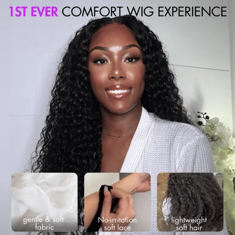 Worth | Effortless Water Wave Snugfit Glueless Frontal Lace Curly Wig 20 Inches