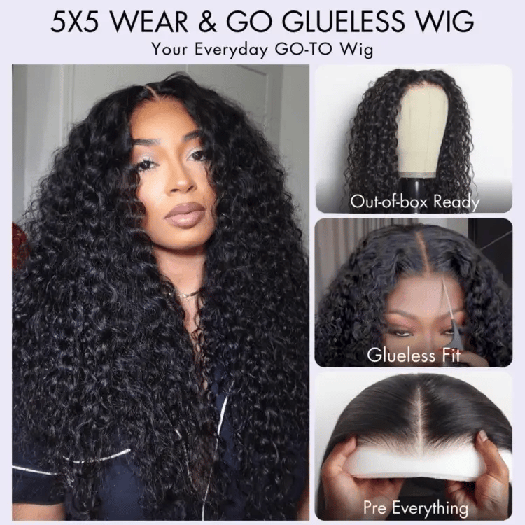 Worth | Effortless Water Wave Snugfit Glueless Frontal Lace Curly Wig 20 Inches