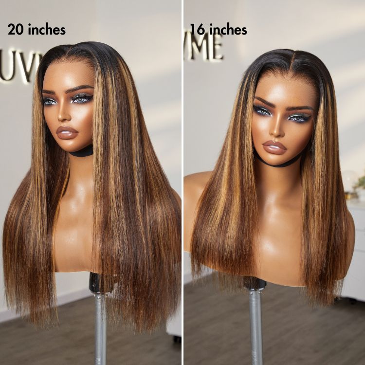 Worth | PreMax Wigs - Blonde Highlight Silky Straight Ear-to-ear Glueless 13x4 Frontal Long Wig
