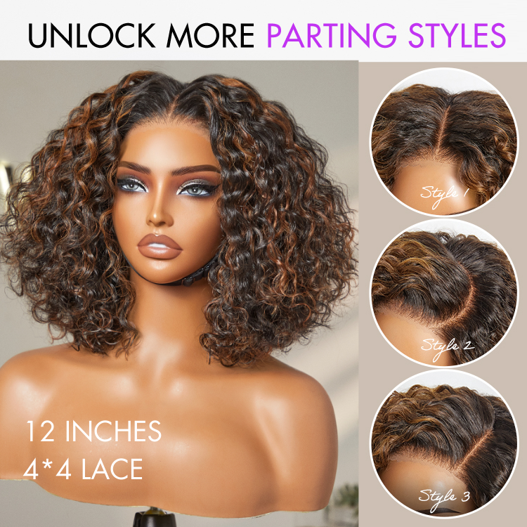 [_mandy.hagan]'s Special Link PreMax Wigs | Highlight Brown 180% Density Deep Wave 4x4 Closure Lace Wig Middle Part 100% Human Hair