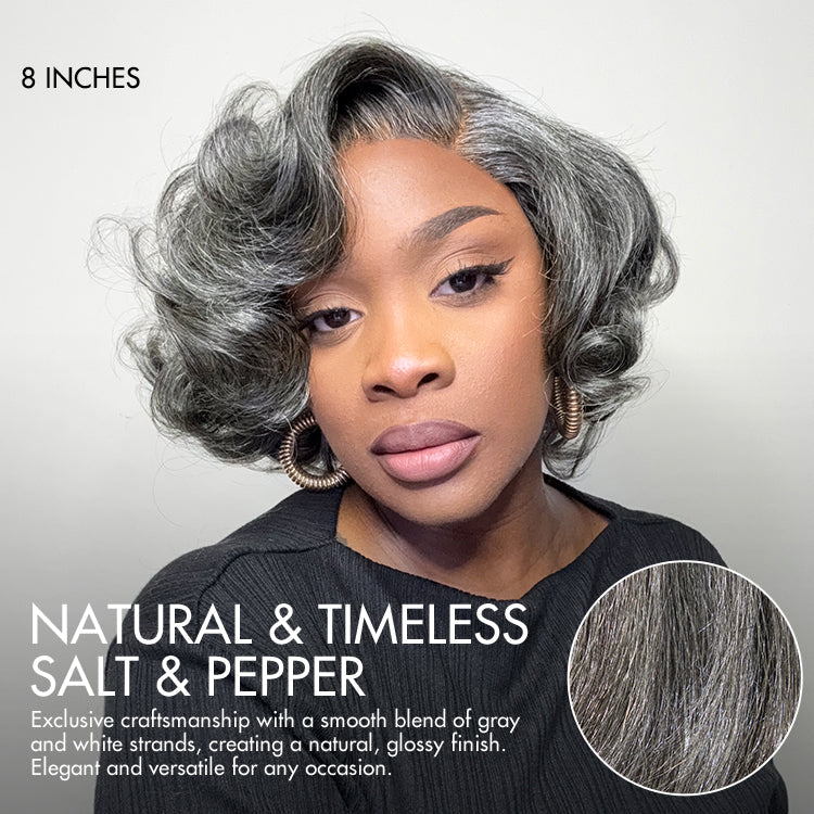 Worth I Salt and Pepper Loose Wave Glueless Minimalist HD Lace Grey Wig