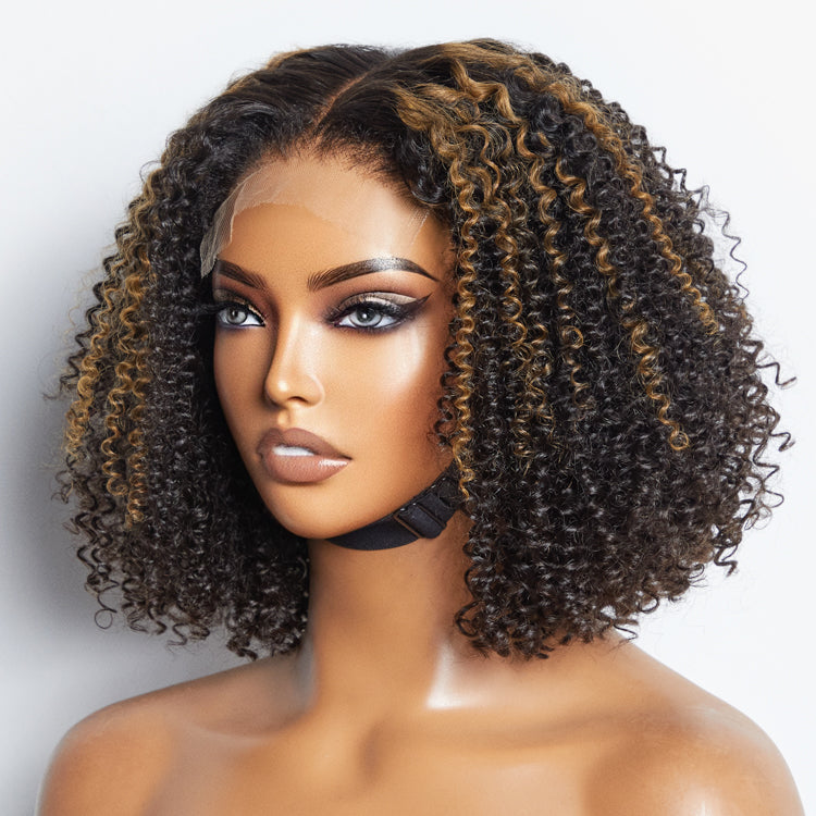 Worth | 4C Edges | Highlight Afro Curls Glueless 5x5 Closure Wig