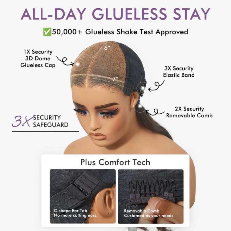 Worth |  All-Day Comfort™ Wig Layered Light Yaki Straight Glueless 7x6 Closure HD Lace Wig Pre-Cut Lace