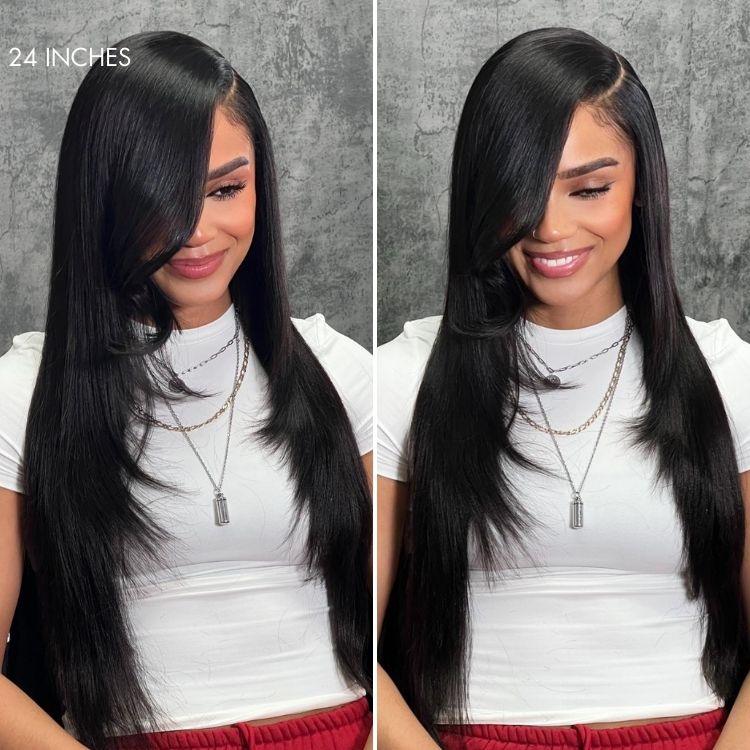 Worth |  All-Day Comfort™ Wig Layered Light Yaki Straight Glueless 7x6 Closure HD Lace Wig Pre-Cut Lace