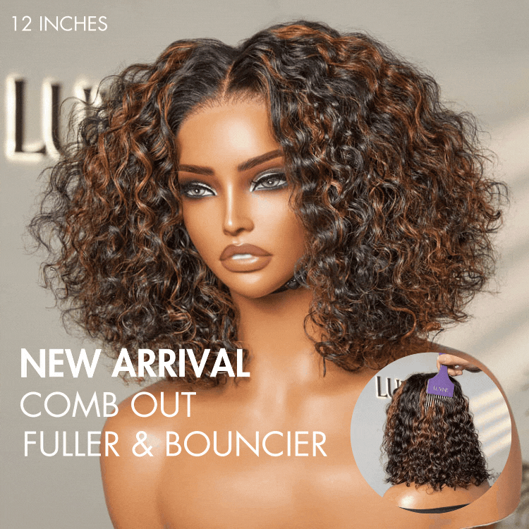 [Its.quincy.y]'s Special Link-PreMax Wigs | Highlight Brown & Natural Black 180% Density Deep Wave 4x4 Closure Lace Wig Middle Part 100% Human Hair